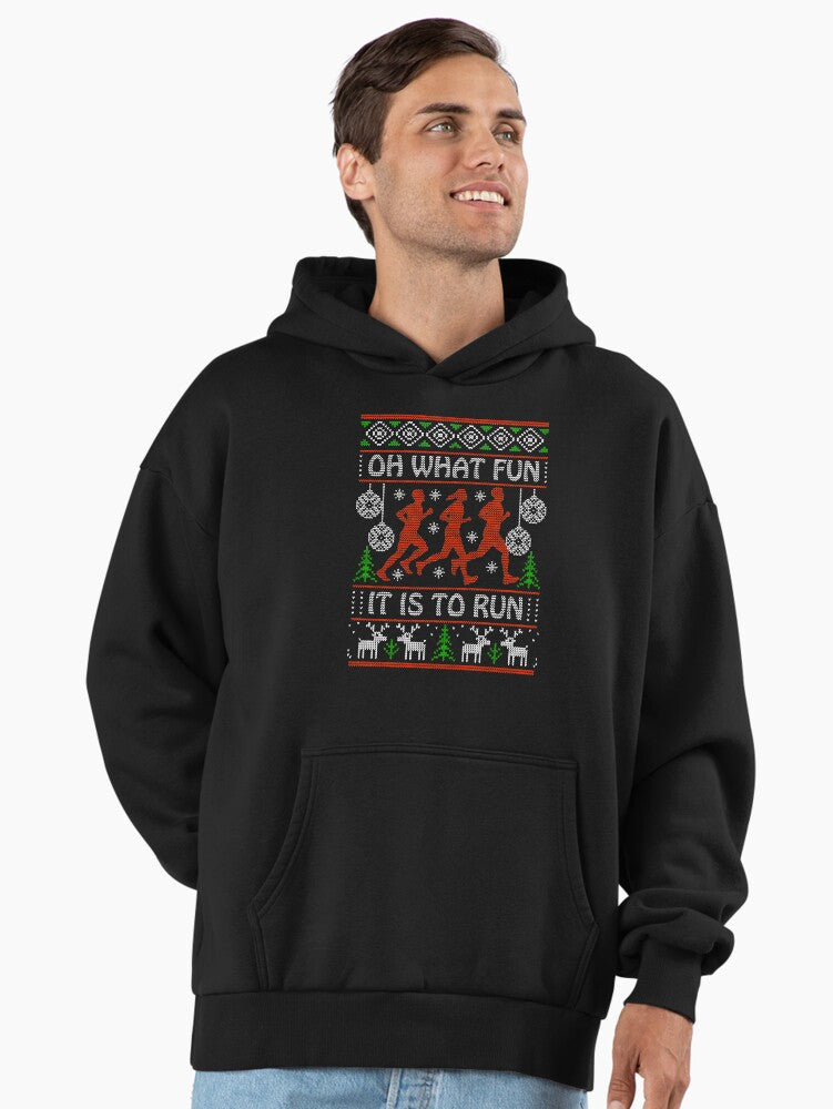 Christmas Gift Idea for Runners Oh What Fun It Is To Run Premium Oversized Hoodie