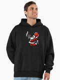 Christmas Santa Claus Dunking A Basketball Boys Kids Premium Oversized Hoodie