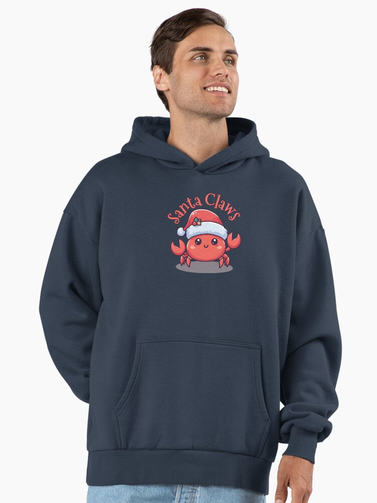 Santa Claws - cute Christmas crab Premium Oversized Hoodie