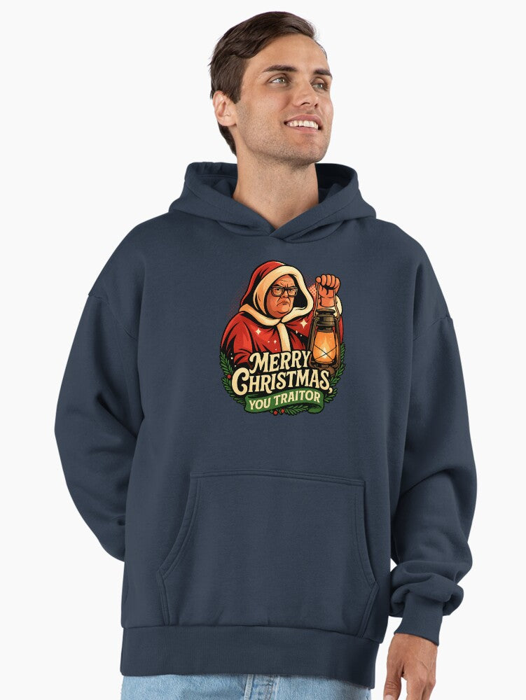 Merry Christmas, You Traitor – Alan Carr Celebrity Traitors Christmas Art Premium Oversized Hoodie