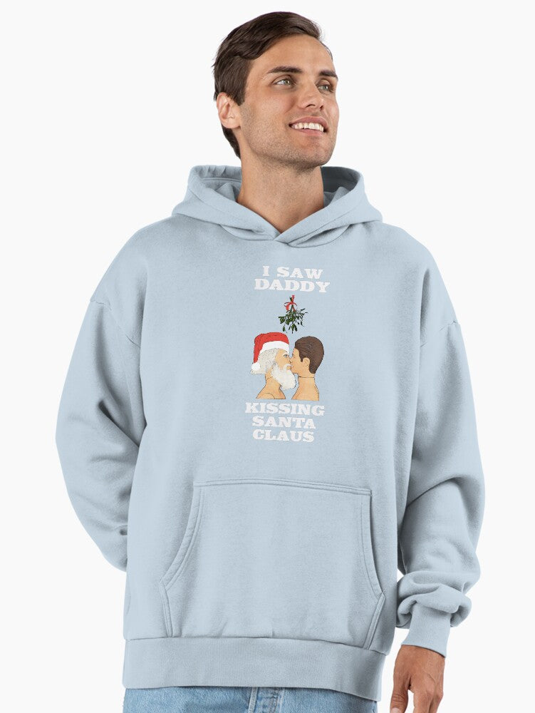 I Saw Daddy Kissing Santa Claus! Gay Xmas, Gay Art! Funny Gay Christmas Design Premium Oversized Hoodie