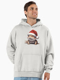 Bearded Dragon Wearing a Santa Hat Premium Oversized Hoodie