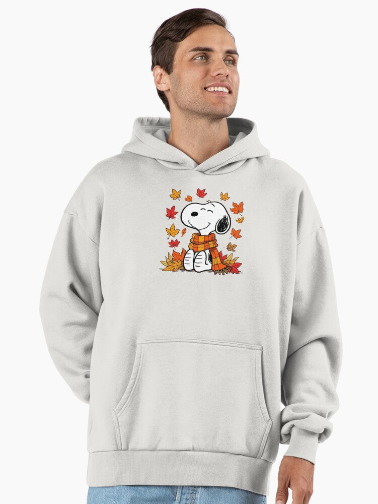 Cozy Autumn Snoopy – Falling Leaves Peaceful Vibes Premium Oversized Hoodie