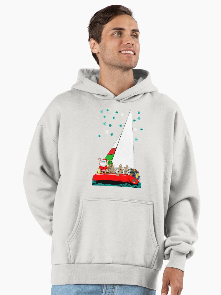 Sailing With Santa at Christmas Premium Oversized Hoodie
