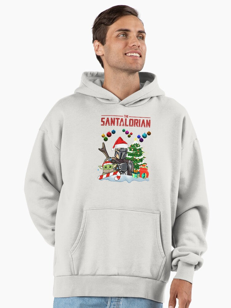 The Santalorian Chirstmas Santa Funny Star Christmas War Baby Cute Childen Alien Christmas Gift Premium Oversized Hoodie