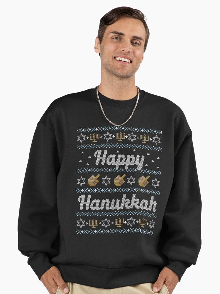 Ugly Hanukkah Sweater, Happy Hanukkah, Jewish shirt Premium Oversized Sweatshirt