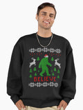 Big Foot Bigfoot Yeti Sasquatch With Santa Hat Christmas Ugly Sweater Premium Oversized Sweatshirt