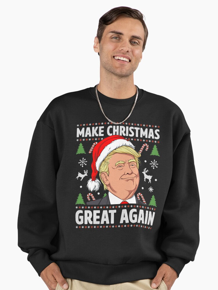 Make Christmas Great Again Trump Ugly Christmas Shirt Boys Premium Oversized Sweatshirt