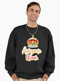 Hamilton king george awesome wow quote sticker Premium Oversized Sweatshirt