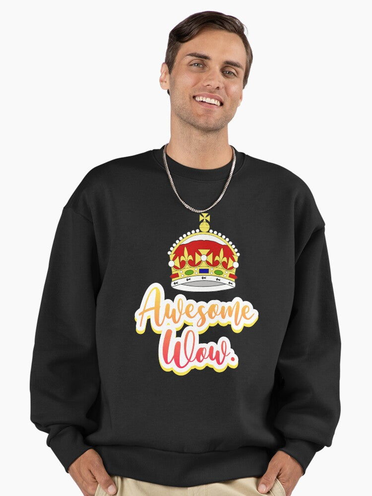 Hamilton king george awesome wow quote sticker Premium Oversized Sweatshirt