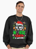 Classic Santa is Nurse Be Watching To The Retro Christmas Nurse Vintage Nice Premium Oversized Sweatshirt