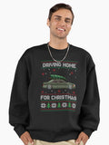 Funny Ugly Sweater - Driving Home For Christmas - E Class Car Premium Oversized Sweatshirt