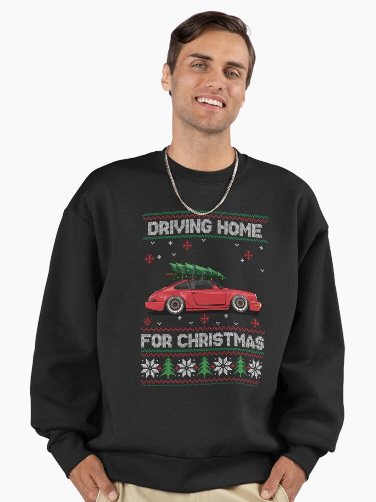 Funny Christmas Ugly Sweater - Driving Home for Christmas - 964 911 Premium Oversized Sweatshirt