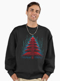 Funny Binary Christmas Tree for Programmer Software developer man woman Premium Oversized Sweatshirt