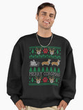Title:- Funny Corgi Dog Lover Owner Corgi Ugly Christmas Sweater Premium Oversized Sweatshirt