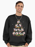Cute Cows Christmas Tree Cow Ornaments Xmas Premium Oversized Sweatshirt