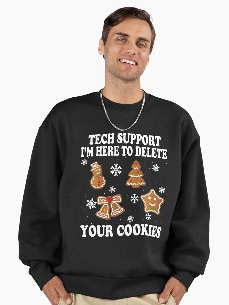 Christmas Tech Support Funny Computer Programmer Premium Oversized Sweatshirt
