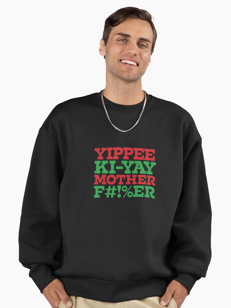 Yippee Ki-yay (red green) Premium Oversized Sweatshirt