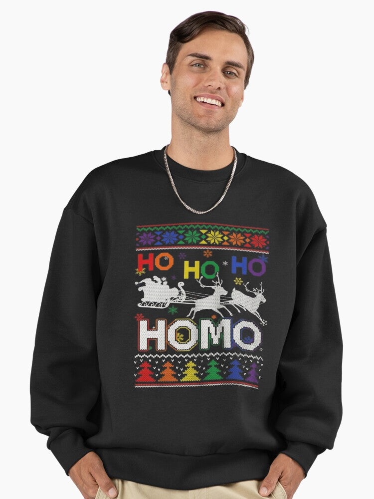 Ho Ho Homo Gay Christmas Premium Oversized Sweatshirt