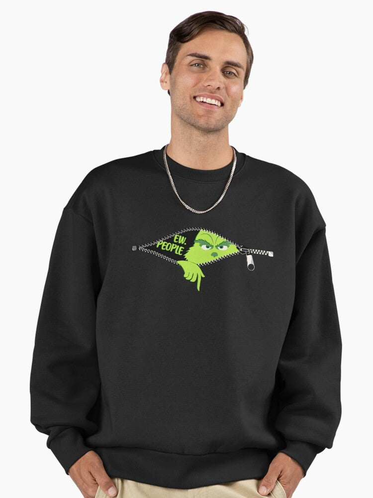 Ew People Christmas Grinch Premium Oversized Sweatshirt