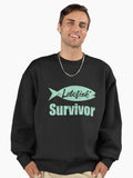 Lutefisk Survivor Funny Scandinavian Fishing Shirt Premium Oversized Sweatshirt