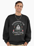 Summoning The Christmas Spirit Funny Xmas Holiday Premium Oversized Sweatshirt