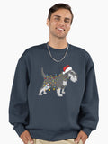 Schnauzer Holiday Christmas Light Premium Oversized Sweatshirt
