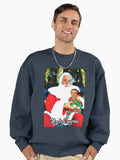 Merry Cagemas Santa Knee Nicolas Cage Christmas Premium Oversized Sweatshirt