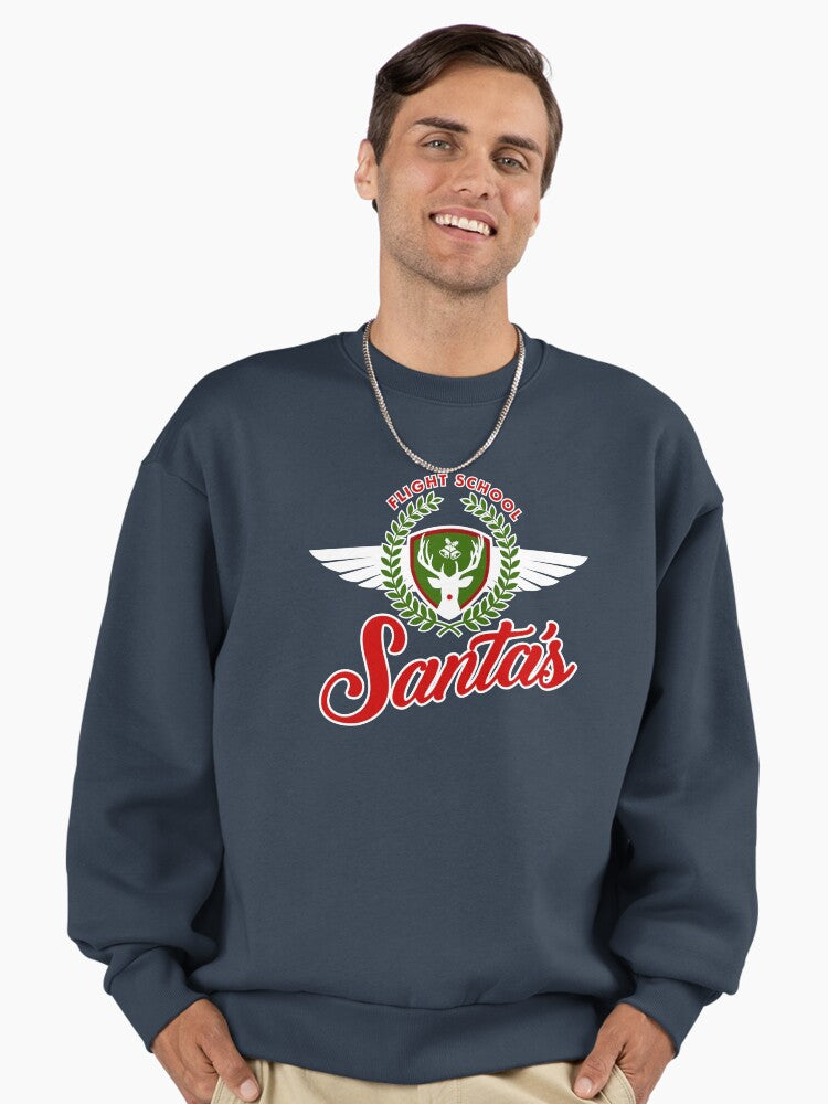 Santa's Flight School Funny Christmas Premium Oversized Sweatshirt