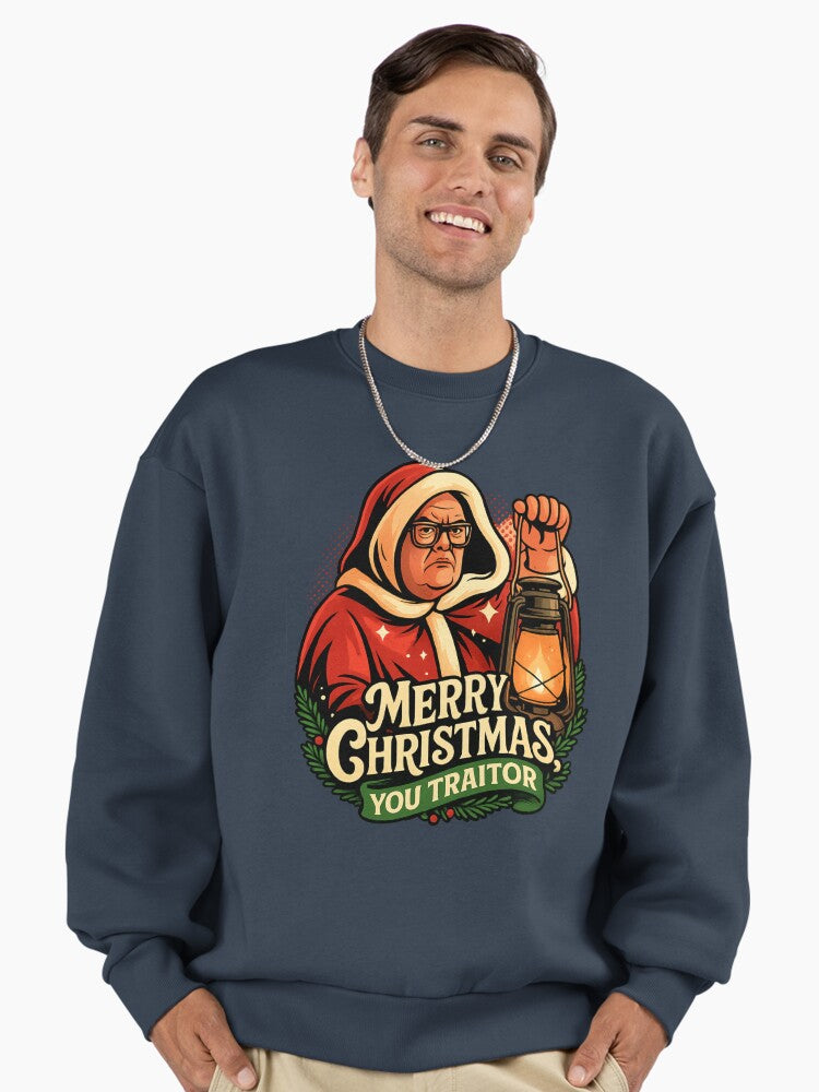 Merry Christmas, You Traitor – Alan Carr Celebrity Traitors Christmas Art Premium Oversized Sweatshirt