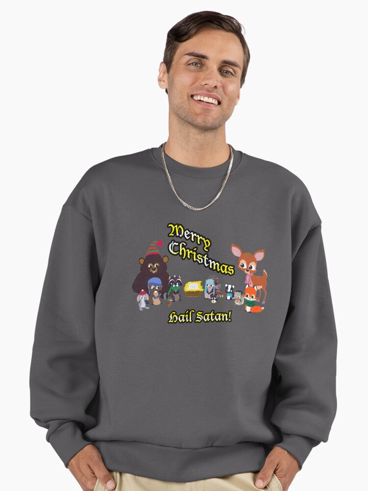Woodland Critter Christmas Premium Oversized Sweatshirt