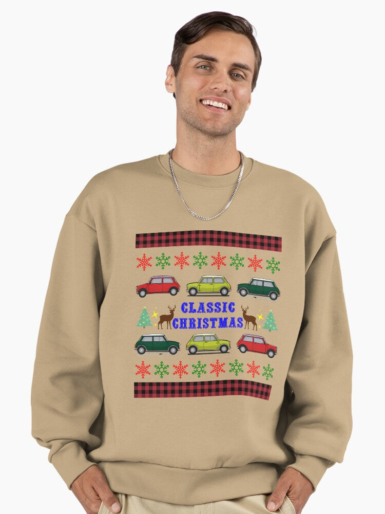 Classic Mini Cooper Ugly Christmas Sweater Premium Oversized Sweatshirt