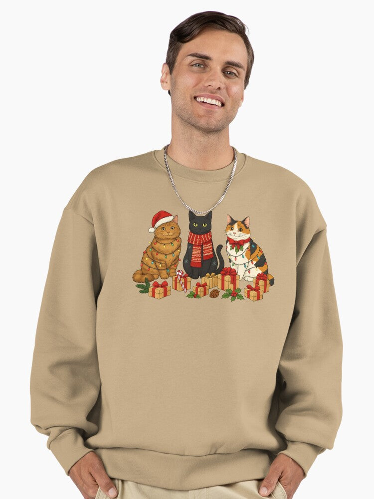 christmas cat Premium Oversized Sweatshirt