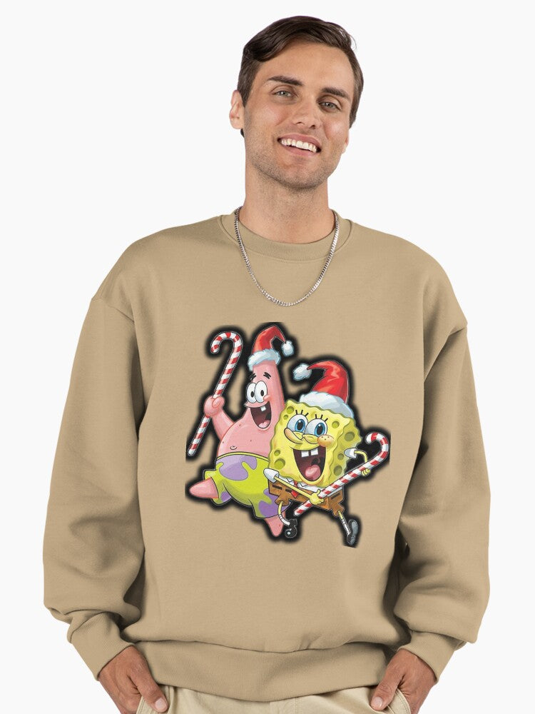 Spongebob and Patrick Christmas Premium Oversized Sweatshirt