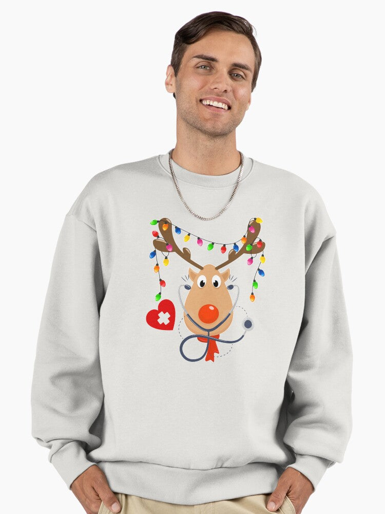 Nurse Doctor Reindeer Christmas Shirt, Christmas Shirt, Funny Christmas Shirt, Christmas Party Shirt Premium Oversized Sweatshirt