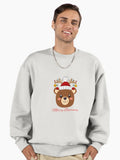 Merry Bearmas, Christmas humor, funny Christmas design, cute bear Premium Oversized Sweatshirt
