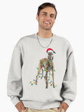 Christmas Greyhound Gift Greyhound Funny Santa Hat Xmas Premium Oversized Sweatshirt