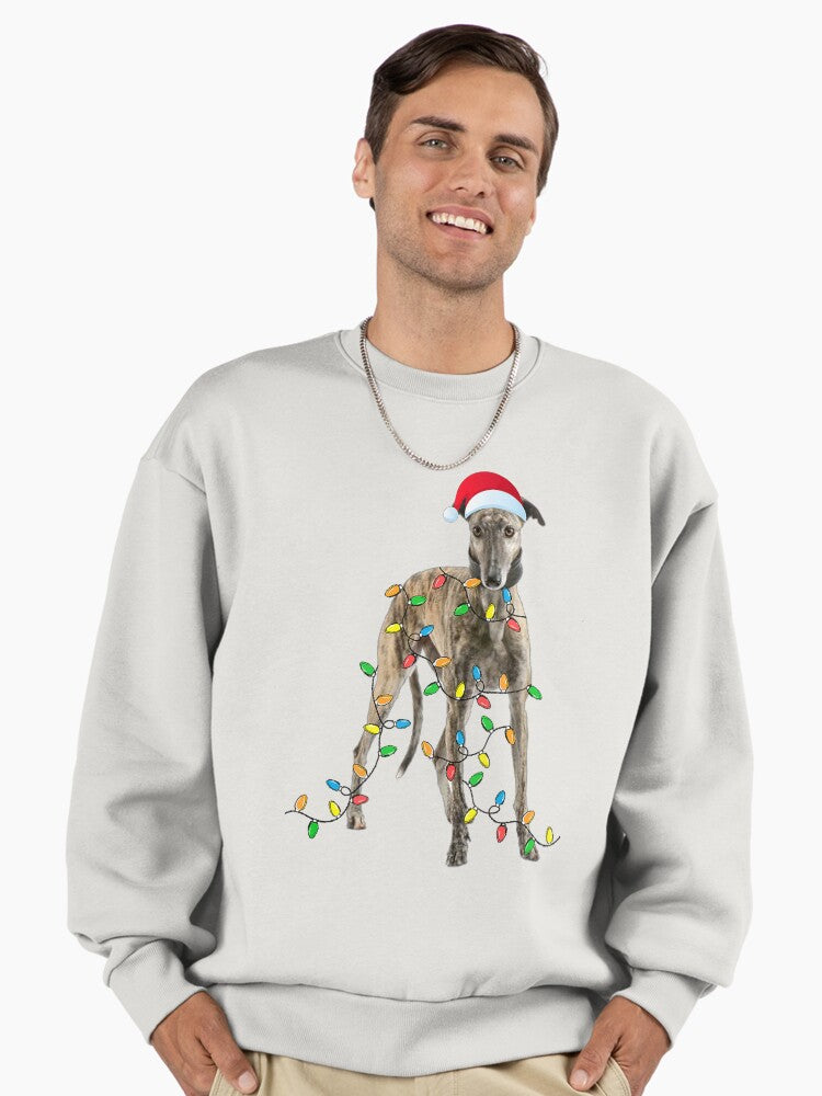 Christmas Greyhound Gift Greyhound Funny Santa Hat Xmas Premium Oversized Sweatshirt