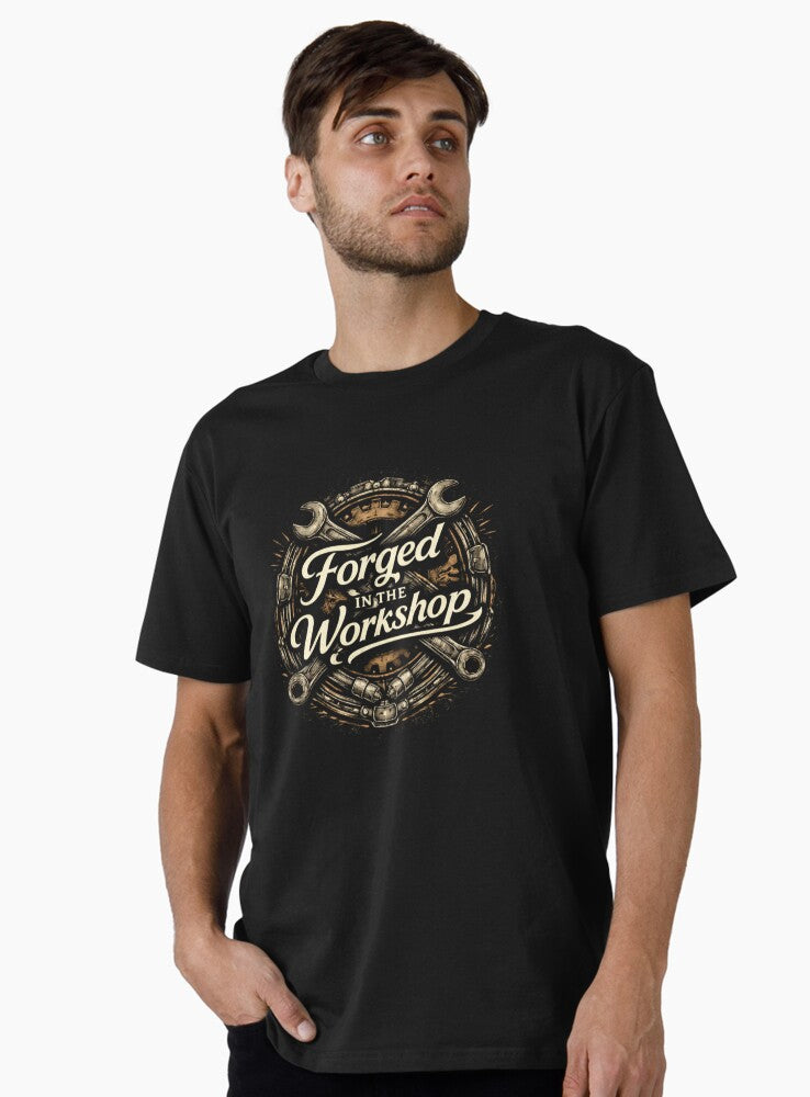 Forged in the Workshop – Vintage Industrial Mechanic & Craftsman T-Shirt