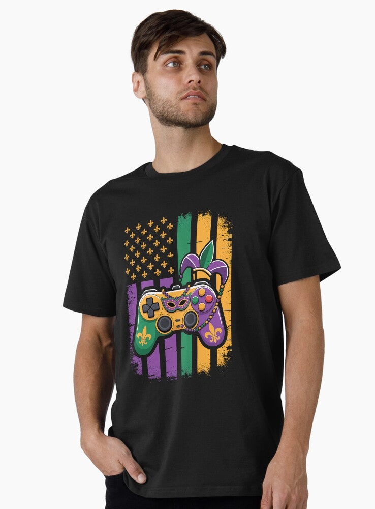 Video Flag Beads Kids Mardi Gras Gamer Boys Men Premium T Shirt T Shirt Minimal Style