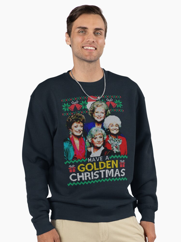 Golden Christmas Pullover Sweatshirt
