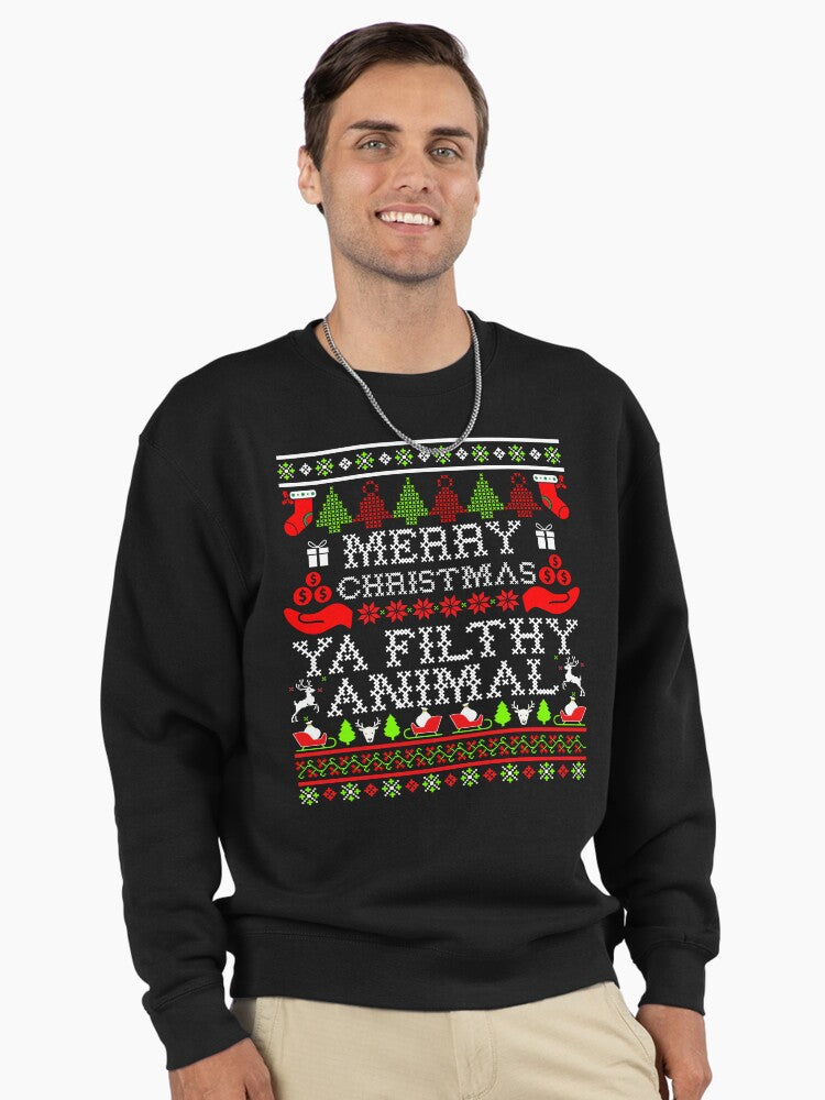 Christmas T-shirt - Merry Christmas Ya Filthy Animal Pullover Sweatshirt