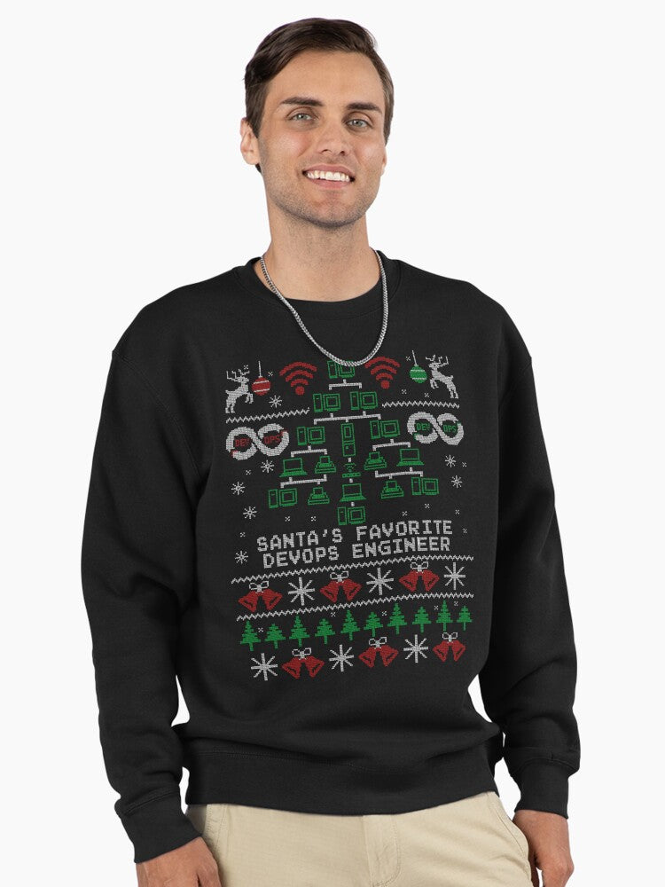 Santa's Favourite Devops Engineer Christmas Pullover Sweatshirt