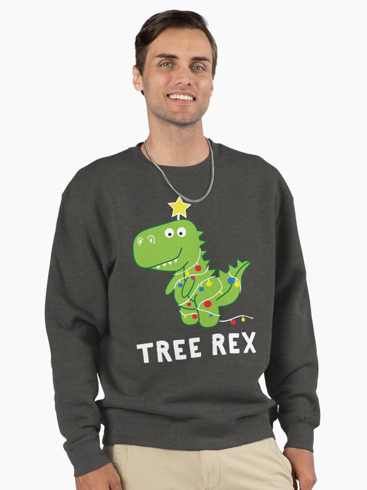 Funny Christmas Dinosaur Tree Rex Pullover Sweatshirt