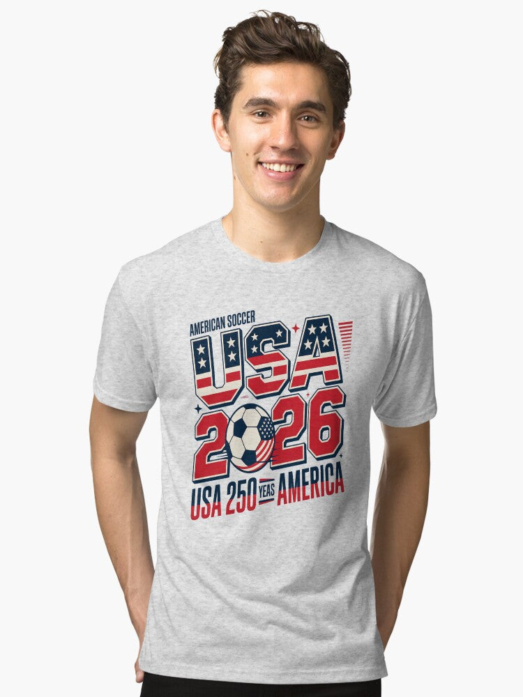 USA Soccer 250 Years 1776 -2026 Tri-blend T-Shirt
