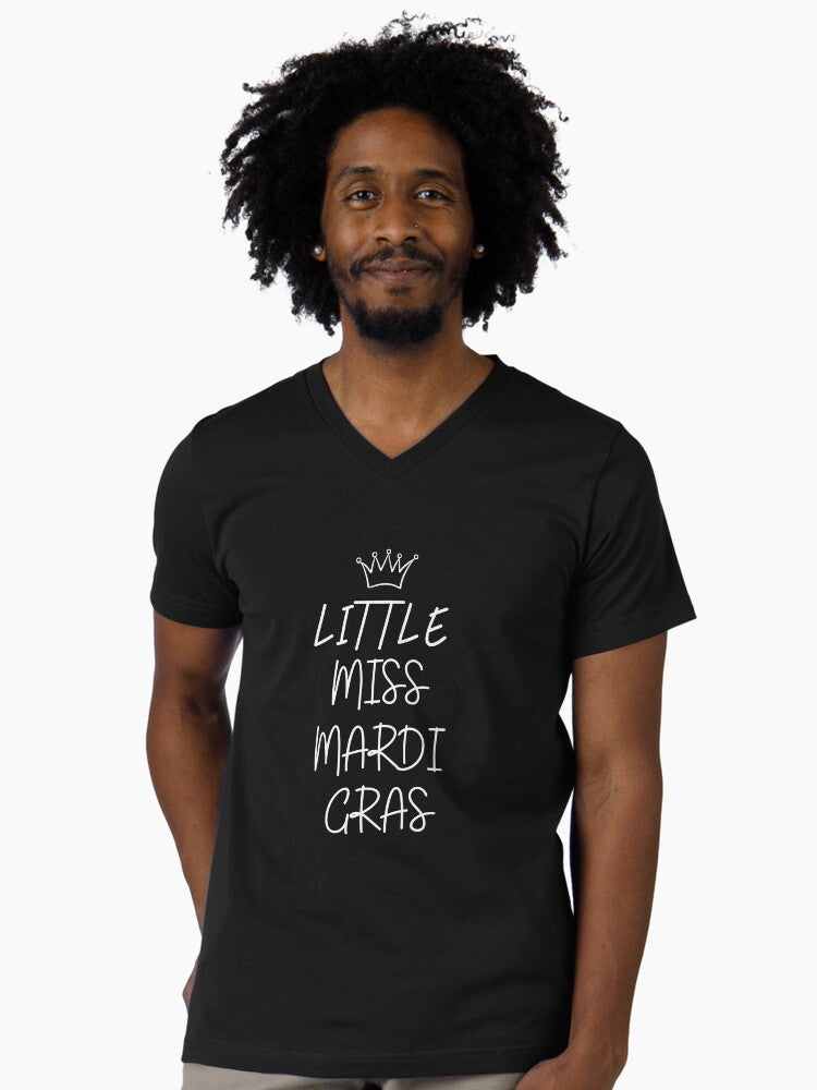 Little Miss Mardi Gras 2023 V Neck T Shirt T Shirt Minimal Style