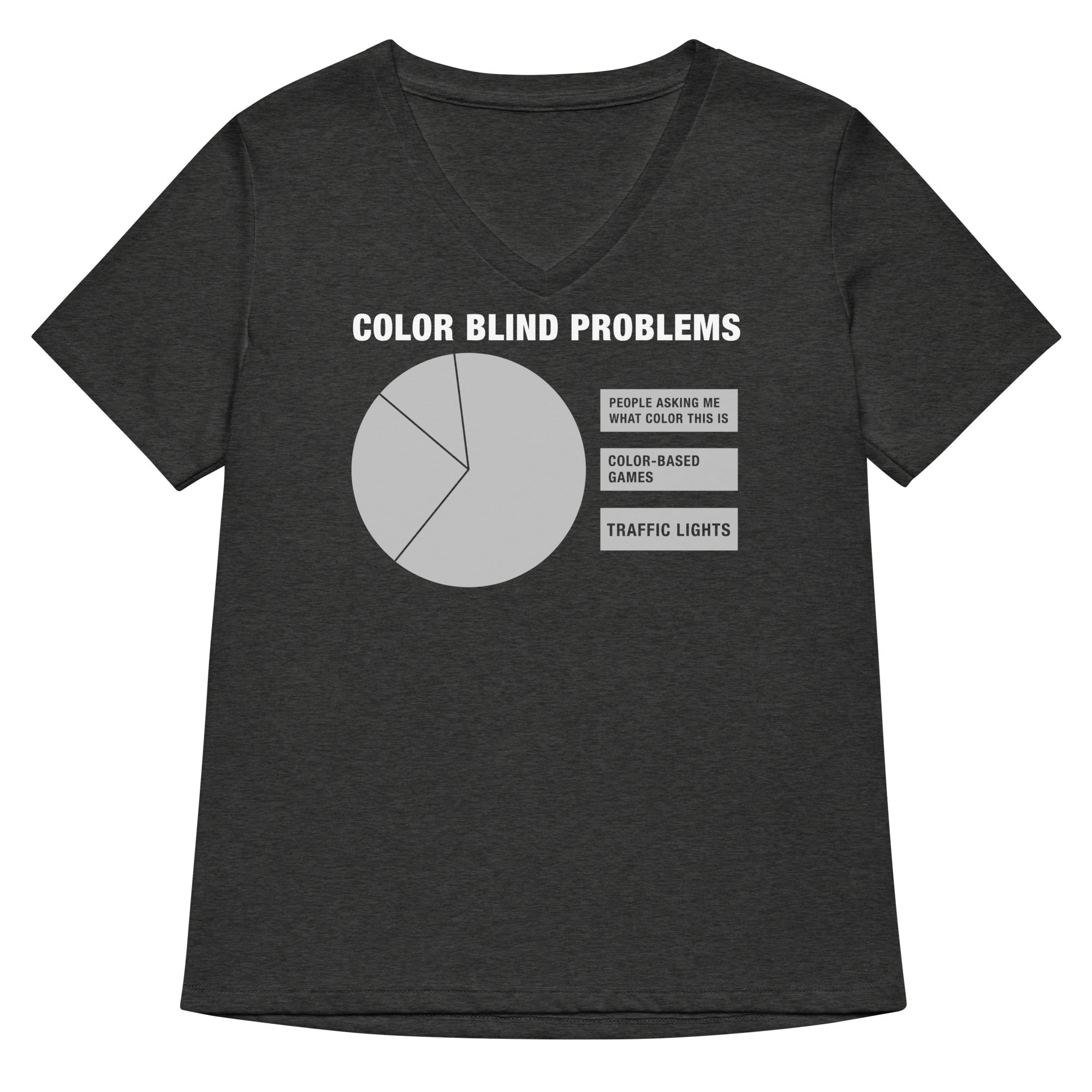 Color Blind Problems Women S V Neck Tee V Neck T Shirt Premium Print