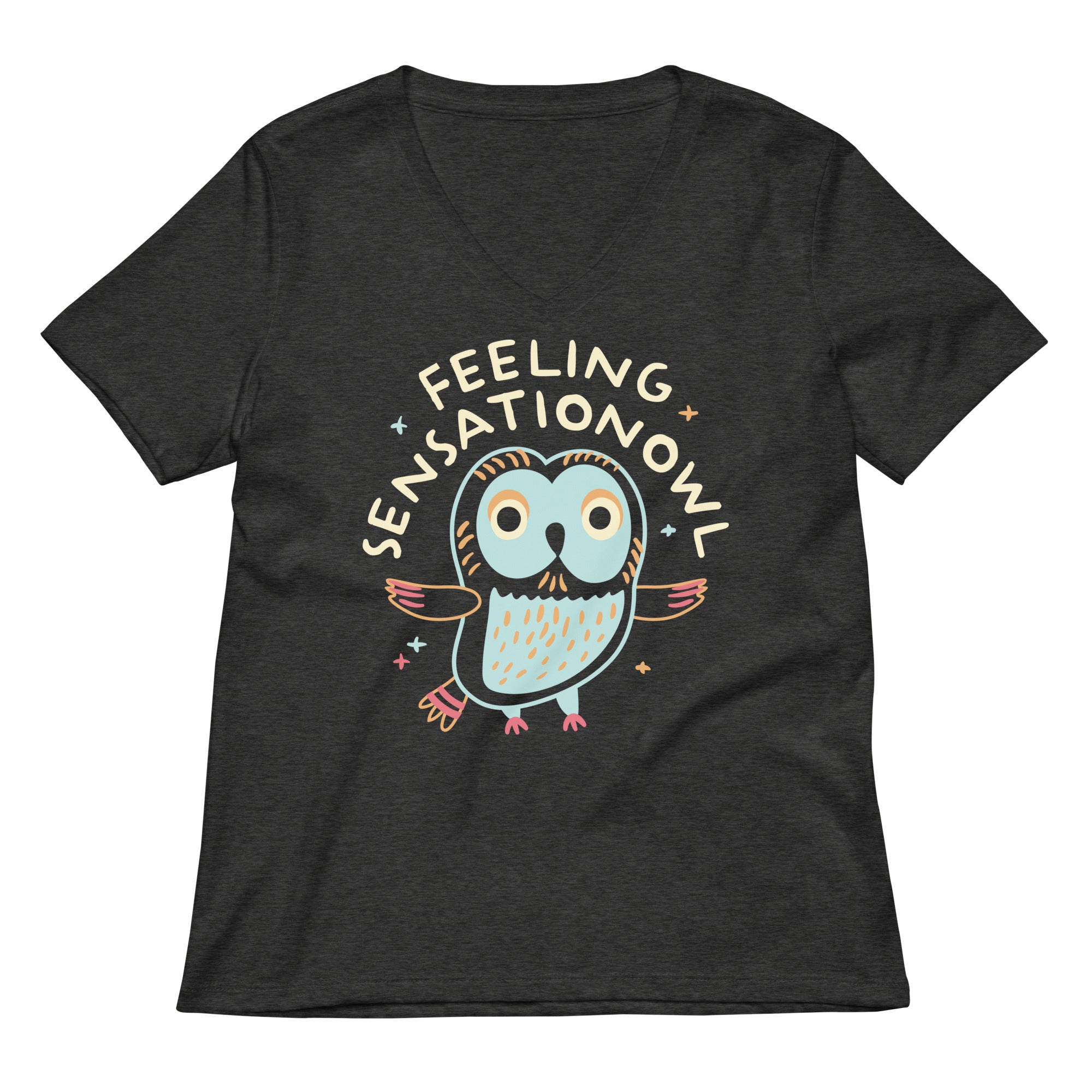 Feeling Sensationowl Women S V Neck Tee V Neck T Shirt Premium Print