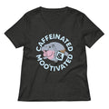 Caffeinated Moo Tivated Women S V Neck Tee V Neck T Shirt US Trend
