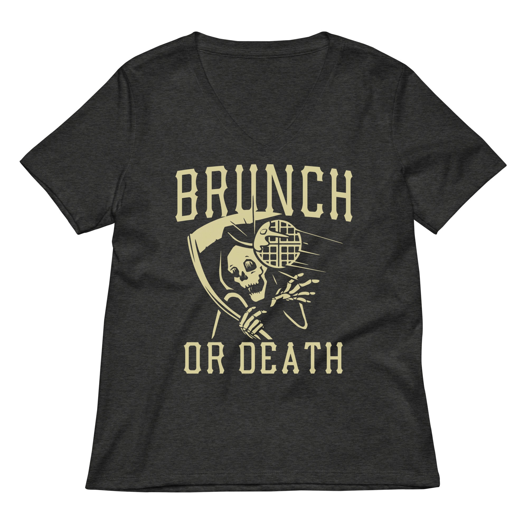 Brunch Or Death Women S V Neck Tee V Neck T Shirt US Trend